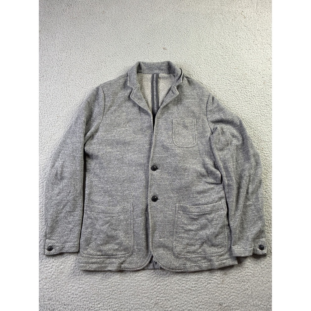 Faherty Inlet Knit Blazer Heather Gray Unstructured Jacket Sport Coat Mens Large